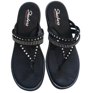 NWOT, Skechers Women's Rumblers Memory Foam Wedge Rhinestones Black, Size 10